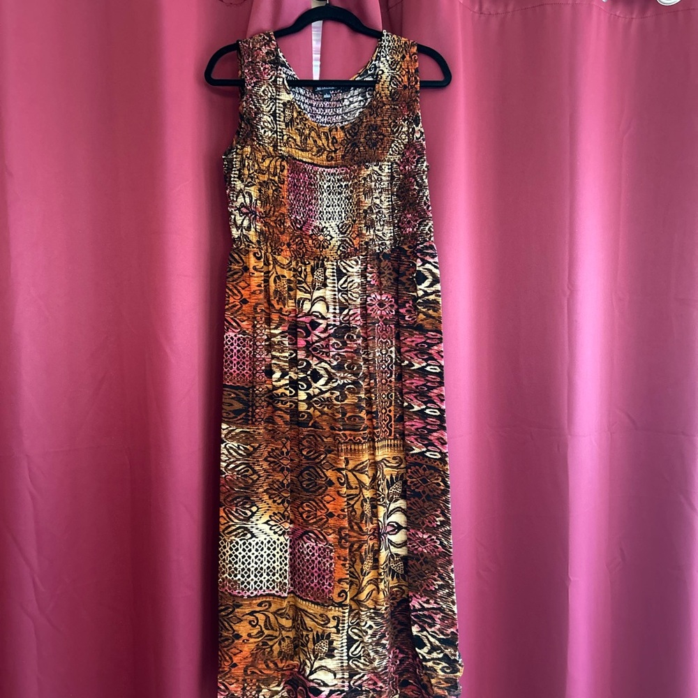 Notations Orange Pink Sleeveless maxi Sundress